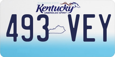 KY license plate 493VEY