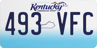 KY license plate 493VFC