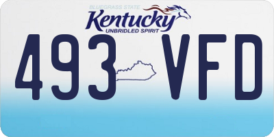 KY license plate 493VFD