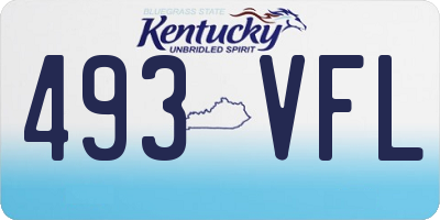 KY license plate 493VFL