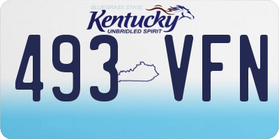 KY license plate 493VFN