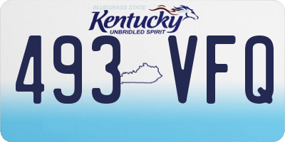 KY license plate 493VFQ