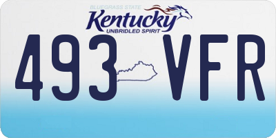 KY license plate 493VFR