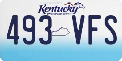 KY license plate 493VFS
