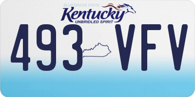 KY license plate 493VFV