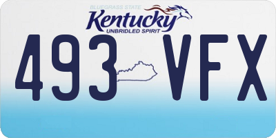 KY license plate 493VFX