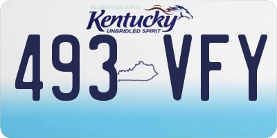 KY license plate 493VFY