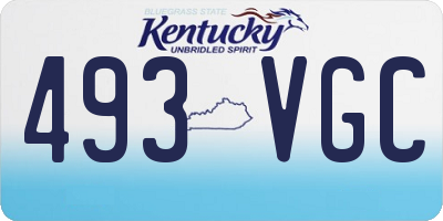 KY license plate 493VGC