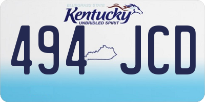 KY license plate 494JCD