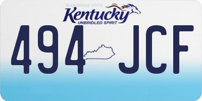 KY license plate 494JCF