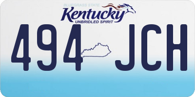 KY license plate 494JCH