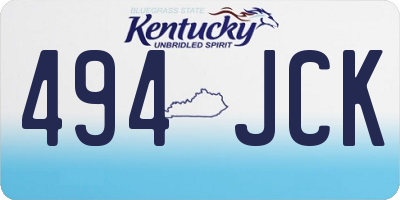 KY license plate 494JCK