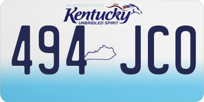 KY license plate 494JCO