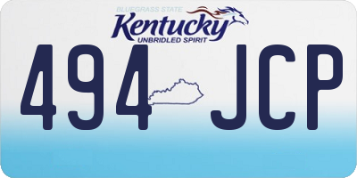 KY license plate 494JCP