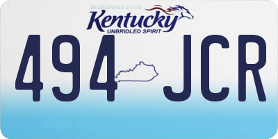 KY license plate 494JCR