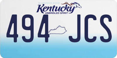 KY license plate 494JCS