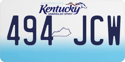 KY license plate 494JCW
