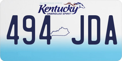 KY license plate 494JDA