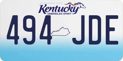 KY license plate 494JDE