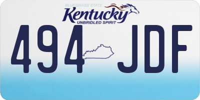 KY license plate 494JDF