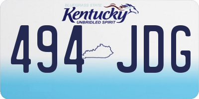 KY license plate 494JDG
