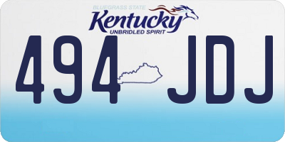 KY license plate 494JDJ