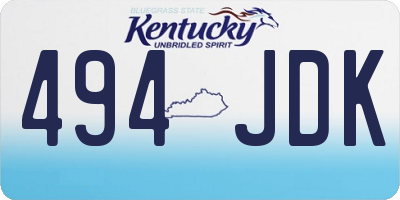 KY license plate 494JDK