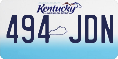 KY license plate 494JDN