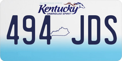 KY license plate 494JDS
