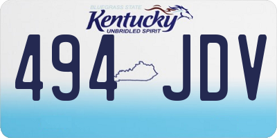 KY license plate 494JDV
