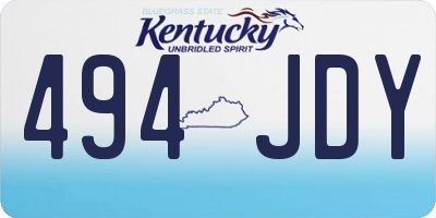KY license plate 494JDY