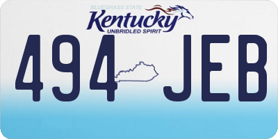 KY license plate 494JEB