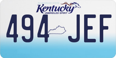 KY license plate 494JEF