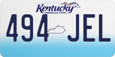 KY license plate 494JEL