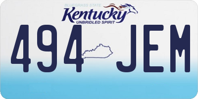 KY license plate 494JEM