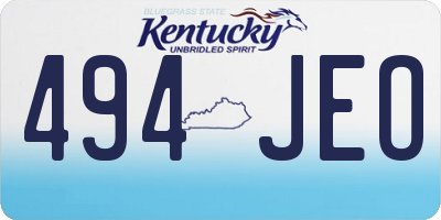 KY license plate 494JEO