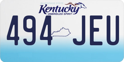KY license plate 494JEU