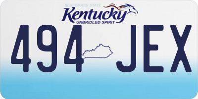 KY license plate 494JEX