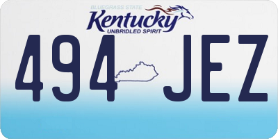 KY license plate 494JEZ