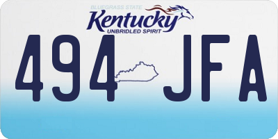 KY license plate 494JFA