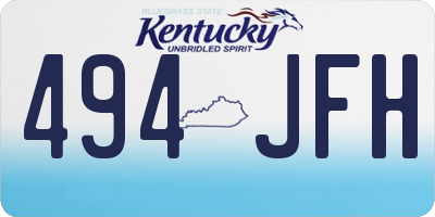 KY license plate 494JFH
