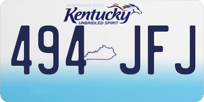KY license plate 494JFJ