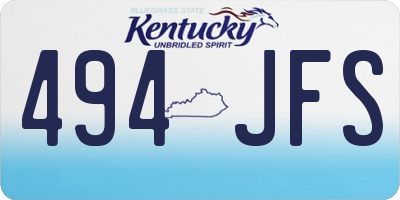 KY license plate 494JFS