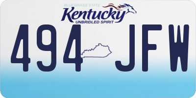 KY license plate 494JFW