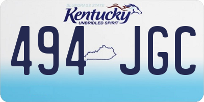 KY license plate 494JGC