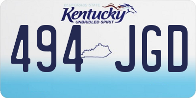 KY license plate 494JGD