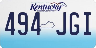 KY license plate 494JGI