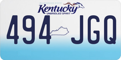 KY license plate 494JGQ
