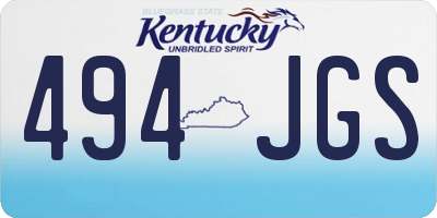 KY license plate 494JGS