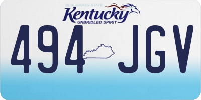 KY license plate 494JGV